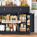 Kitchen Buffet Cabinet, Coffee Bar Cabinet, Black