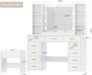 Makeup Vanity Desk with Mirror and Lights White Vanity Desk with Power Outlet 11 Drawers 9 Shelves 3 Color Lighting Modes Vanity for Bedroom Women UBDT86W