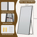 77"X38" Floor Mirror Full Length, Bedroom Floor Body Mirror with Stand, Large Black Mirror, Leaning, Standing or Hanging Horizontally/Vertically