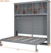 Gray Queen Murphy Bed With USB Charging And Storage