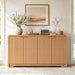 59" Fluted Buffet Cabinet Sideboard with Ample Storage, Natural Oak | Adjustable Shelves, Soft-Close Hinges, Anti-Tip Device, Thick Sturdy Panels, Rounded Edge, Sturdy Structure, Easy Assembly