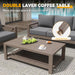 Aluminum Patio Furniture Set, 8 Pieces Modern Metal Outdoor Furniture, Faux Wood Grain Finish Frame Patio Sofa Sets with 6" Cushion for Backyard, Dark Grey (Included Waterproof Covers)