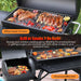 Charcoal Grill Offset Smoker: Charcoal Barbecue Grills with Spacious Cooking Area | Barrel BBQ Grill and Smokers Combo for Outdoor Patio Backyard Camping and Parties