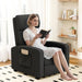Recliner Chair for Adults, Reclining Sofa with Side Pocket, Linen Fabric Recliner Sofa with Adjustable Backrest and Footrest, Modern Home Theater Seating for Living Room, Bedroom