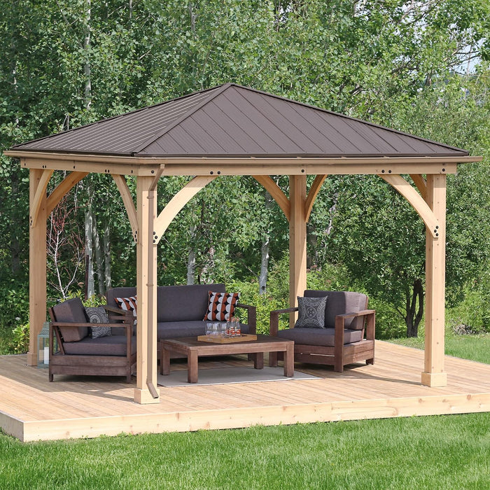 12 X 12 Meridian Gazebo Rain Gutters, Complete Gutter System with 4 down Spouts for Meridian Gazebo