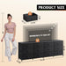 75.5'' Black Dresser for Bedroom, TV Stand for 85, 80, 75, 65 Inch TV, 12 Drawer Long Fabric Dresser with Wood Top, Wide Entertainment Center Storage Chest for Living Room, Closet
