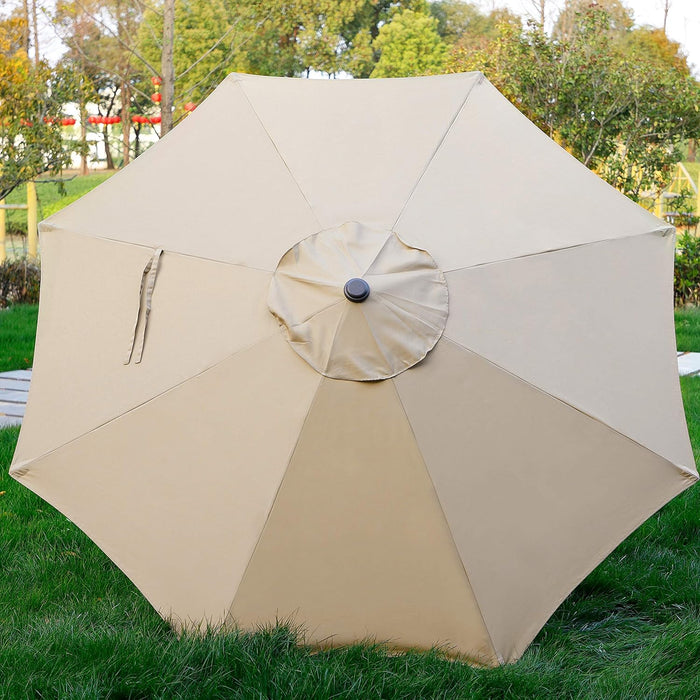 9' Outdoor Patio Umbrella, Outdoor Table Umbrella, Yard Umbrella, Market Umbrella with 8 Sturdy Ribs, Push Button Tilt and Crank