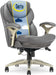 Claremont Executive Office Chair with Back-In-Motion Technology, Ergonomic Mid-Back with Pivot Lumbar Support and Seat, Plush Cushion, Body Pillows, Adjustable Arms, Bonded Leather, Gray