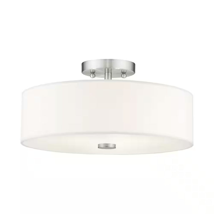 Mercury 3 Light Brushed Nickel Flush Mount