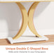 Modern Gold Console Table, 40 Inch Narrow Entryway Foyer Table with Geometric Base, Rustic Hallway Accent Table for Living Room, Entrance, White and Gold