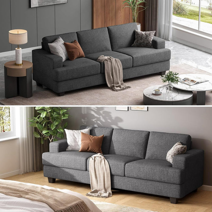 Oversized Gray Sofa with Extra Deep Seats