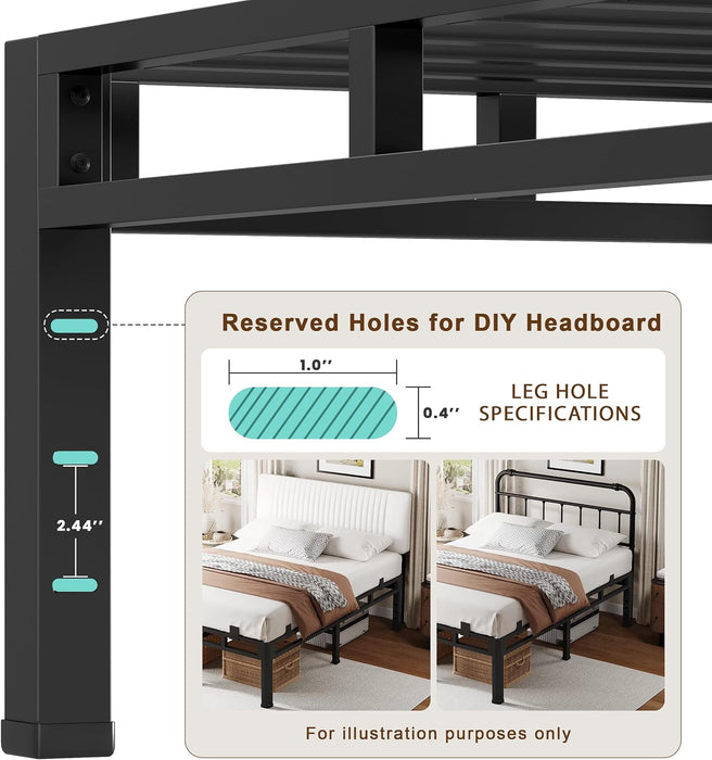 20 Inch Queen Bed Frame Double Layer 2 in 1 Platform with round Corner