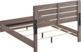 Home Furnishings - Brantford - Wood Panel Bed with Slatted Headboard, Low-Profile Frame and Scratch-Resistant Laminate - Bedroom - Queen Size - Barrel Oak - 207041Q