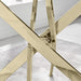Leonardo Gold Leg Dining Table Dining Room Kitchen Stylish Glass Top Metal Legs for 6 Seat