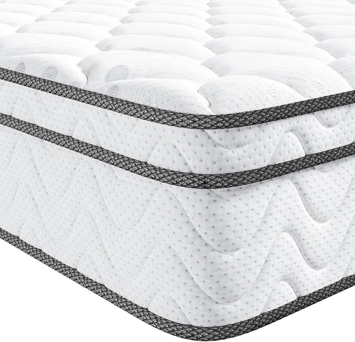 King Size Mattress, 12 Inch Hybrid Mattress in a Box with Memory Foam and Pocket Spring, Ergonomic Design, Medium Plush Feel, 76"*80"*12"