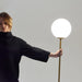 Brass Gold LED Floorstanding Luminaire Frosted Globe