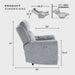 Wll Hugger Power Double Reclining Sof, Microfiber Home Theter Seting, Chrging Ports/Hidden Cup Holders/djustble Hedrest/Dimond Tufting, Power Recliner Couch for Living Room, Gry