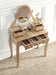 Ashley Wood Makeup Vanity Table and Stool Set, Gold