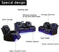 Luxury Living Room Furniture Sets Power Recliner Sectional Sofa Recliner Couch Set Recliner Leather Couch and Recliner Set Loveseat Chair for House/Office/Theater Seating(A-Black)