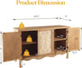 Farmhouse Sideboard Buffet Cabinet with Storage, 49" Solid Wood Credenza Buffet Table Coffee Bar Wine Bar Storage Cabinet with 3 Doors for Dining Room Living Room Hallway, Provence Grain
