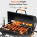 29-Inch Barrel Charcoal Grill, Heavy Duty BBQ Grill with Manual Rotisserie Meat Fork, Detachable Windproof Ash Collector Barbecue Smoker Grill Combo for Backyard, Patio and Parties ﻿