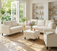 Beige 83Inch Sofa With ContouredBack ErgonomicSupport