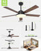 52 Inch Black Ceiling Fan with Light and Remote/App, Ceiling Fans with Lights, 3CCT, Reversible 6 Speeds Quiet, Black Modern Ceiling Fan with Light for Indoor Outdoor Bedroom Patio Living Room
