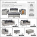 Patio Furniture Set 7 Piece Grey Wicker Outdoor Conversation Sets PE Rattan Sectional Sofa with Storage Coffee Table and Anti-Slip Grey Cushion