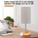 Table Lamp for Bedroom Set of 2, Bedside Small Lamps with 3 Way Dimmable Rocker Switch & AC Outlet, Nightstand Desk Lamp with Flaxen Fabric Shade Woodgrain Base for Living Room Home Decor Lights