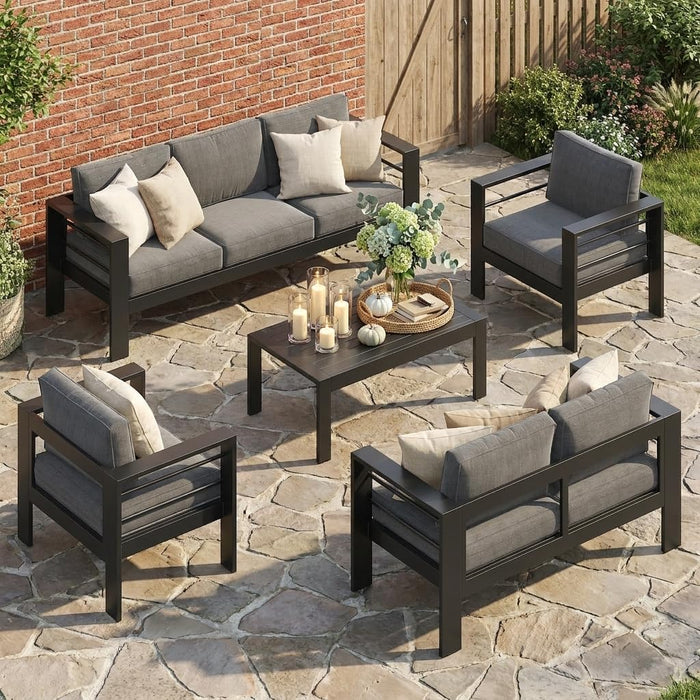 Aluminum Patio Furniture Set Oversized Patio Sectional Sofa for Seasons