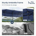 13Ft 2-Tier Outdoor Patio Umbrella with Base Included, Navy Blue | Large, Double-Sided, Rectangle, Rectangular, for Table Market, with Stand, Triple-Head, Windproof, for outside Poolside Lawn