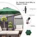 9FT Patio Umbrellas with Push Button Tilt and Crank, Green