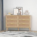 Rattan Double Dresser with 6 Drawers