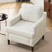 Mid Century Linen Beige Upholstered Accent Armchair