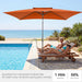 6.6 X 10 Ft Rectangular Patio Umbrella, Outdoor Market Table Umbrella with Push Button Tilt and Crank, Double-Tier Vent, 6 Ribs, Rectangle Patio Umbrella for Backyard, Deck, Pool, Fits 4–6 Chairs and Tables (Orange)