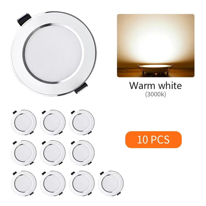 10Pcs/Lot LED Downlight 5W 9W 12W 15W Recessed Ceiling Lamp round LED Panel down Lights Spotlight for Living Room Lighting