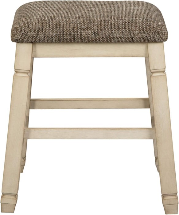 Bolanburg Farmhouse 24" Counter Height Upholstered Barstool, 2 Count, Whitewash