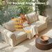Beige 89Inch ExtraDeepCushionedUpholsteredSofa RemovableCovers