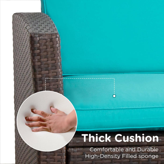 4 Piece Patio Furniture Sets, Wicker Conversation Set 4