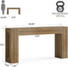 63-Inch Long Console Table, Farmhouse Narrow Sofa Table behind the Couch for Living Room, Entryway, Hallway, Foyer, Natural Brown