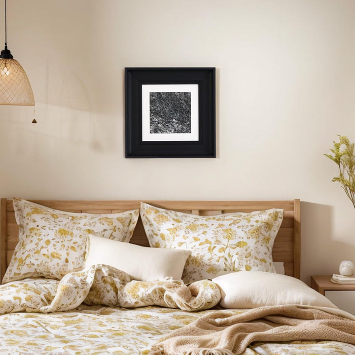 Natural Marble Decorative Wall Art Home Decor for Living Room Abstract Stone Painting Bedroom Aesthetic Office Farmhouse Fall Heavy Texture Picture Framed 14X14 Inch Platinum Diamond