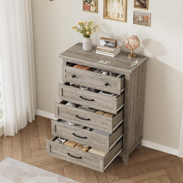 Ash Grey Freestanding Contemporary Wooden Large Dresser