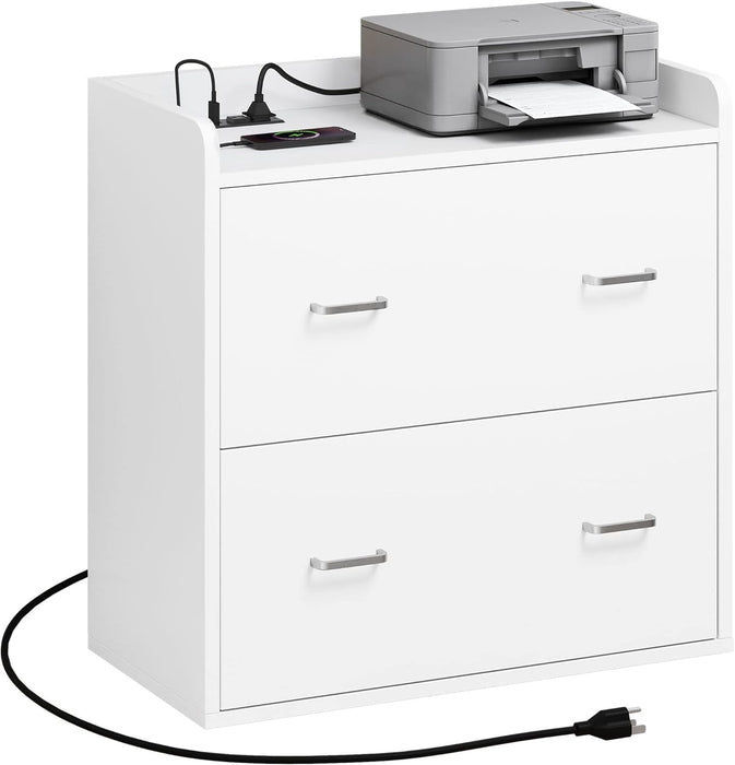 2-Drawer Filing Cabinet with Charging Station