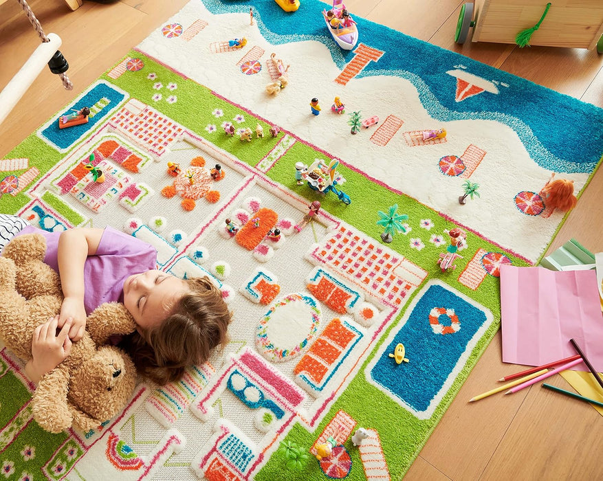 71X52Inch Oversized Educational Playtime Rug For Kids