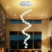 Crystal Ball Chandelier for High Ceiling Modern Glam Crystal Chandelier Lighting for Foyer Enterway Long Staircase 25 Light Silver