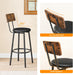 Bar Stools, Bar Stools Set of 3 with PU Upholstered, Bar Chairs with Footrest and Back, 26" Barstools for Kitchen Sland, Dining Room, Easy to Assemble, Rustic Brown and Black BF31BYP301G2