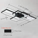 LED Ceiling Light, 75W Modern Ceiling Lamp, 3-Squares Acrylic Black LED Chandelier, Flush Mount Ceiling Light Fixture for Dining Living Room Study Kitchen, Cool White/6000K