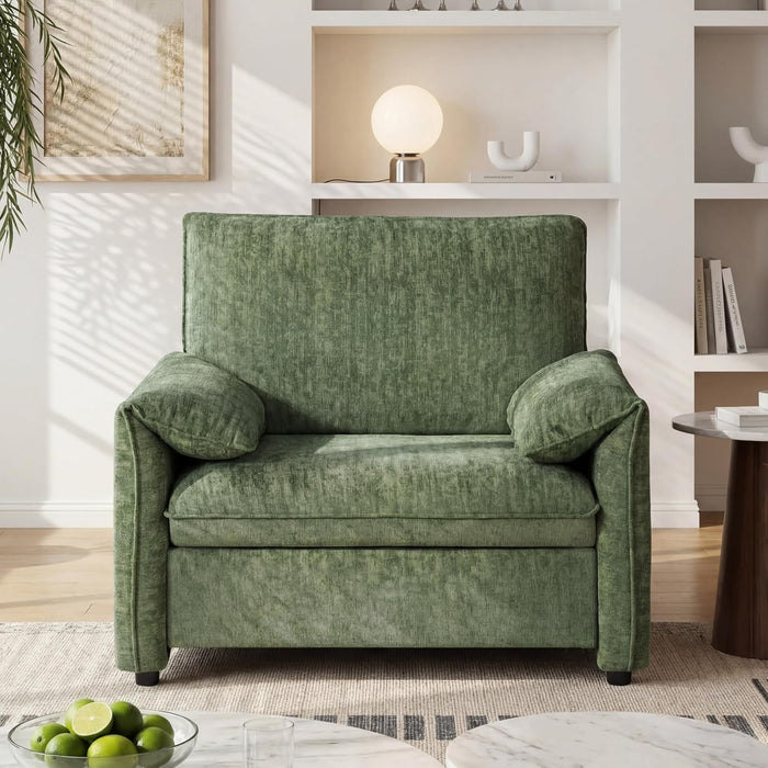 Green Luxurious Oversized Armchair With Deep Cushions