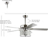 Contemporary Reversible Chrome Lighting Ceiling Fan