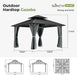 12x12 Aluminum Hardtop Gazebo Grey Weatherproof Roof